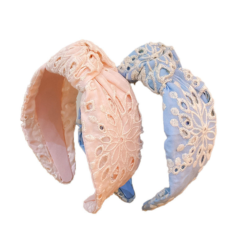 Wholesale Vintage Twist Embroidered  Polyester Headband